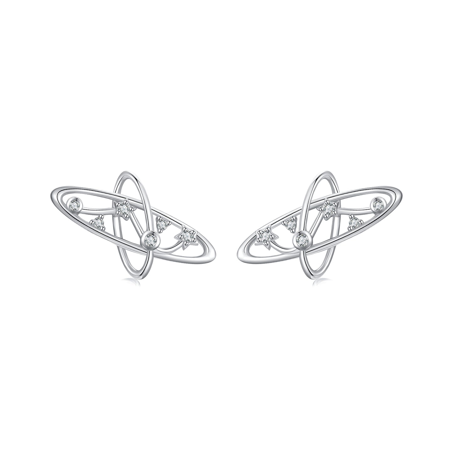 Mysterious Galaxy Hollow Earnail s925 Simple and Versatile Commuter Style Earaccessory