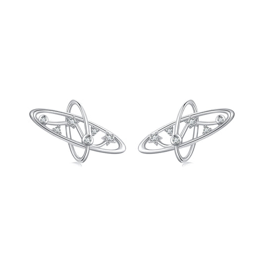 Mysterious Galaxy Hollow Earnail s925 Simple and Versatile Commuter Style Earaccessory