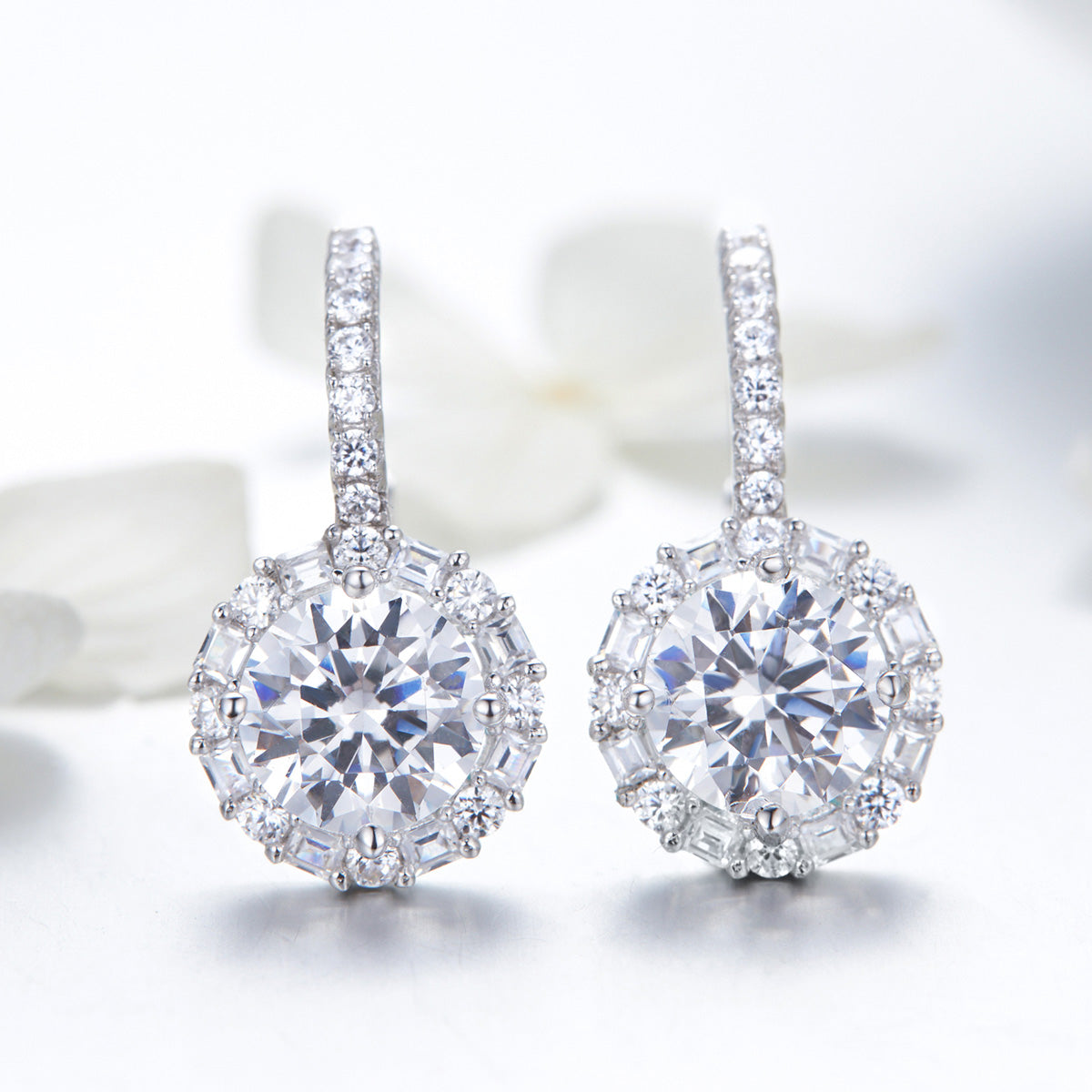 Shining Time 925 sterling silver earrings with fashionable anti allergy earrings