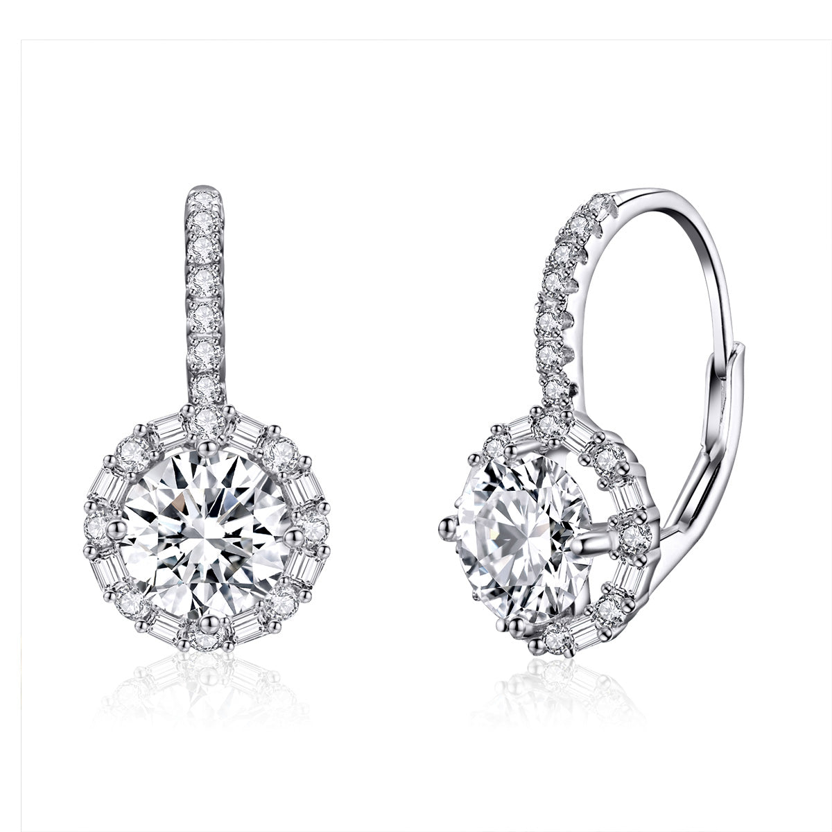 Shining Time 925 sterling silver earrings with fashionable anti allergy earrings