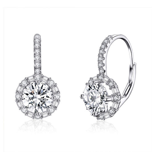 Shining Time 925 sterling silver earrings with fashionable anti allergy earrings