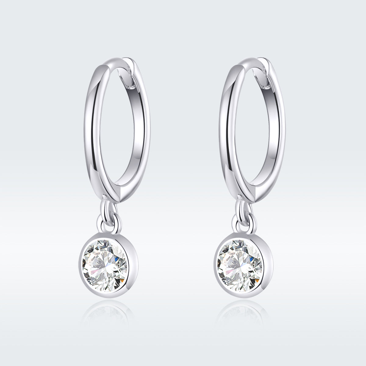 S925 pure silver fashionable and simple temperament zircon earrings