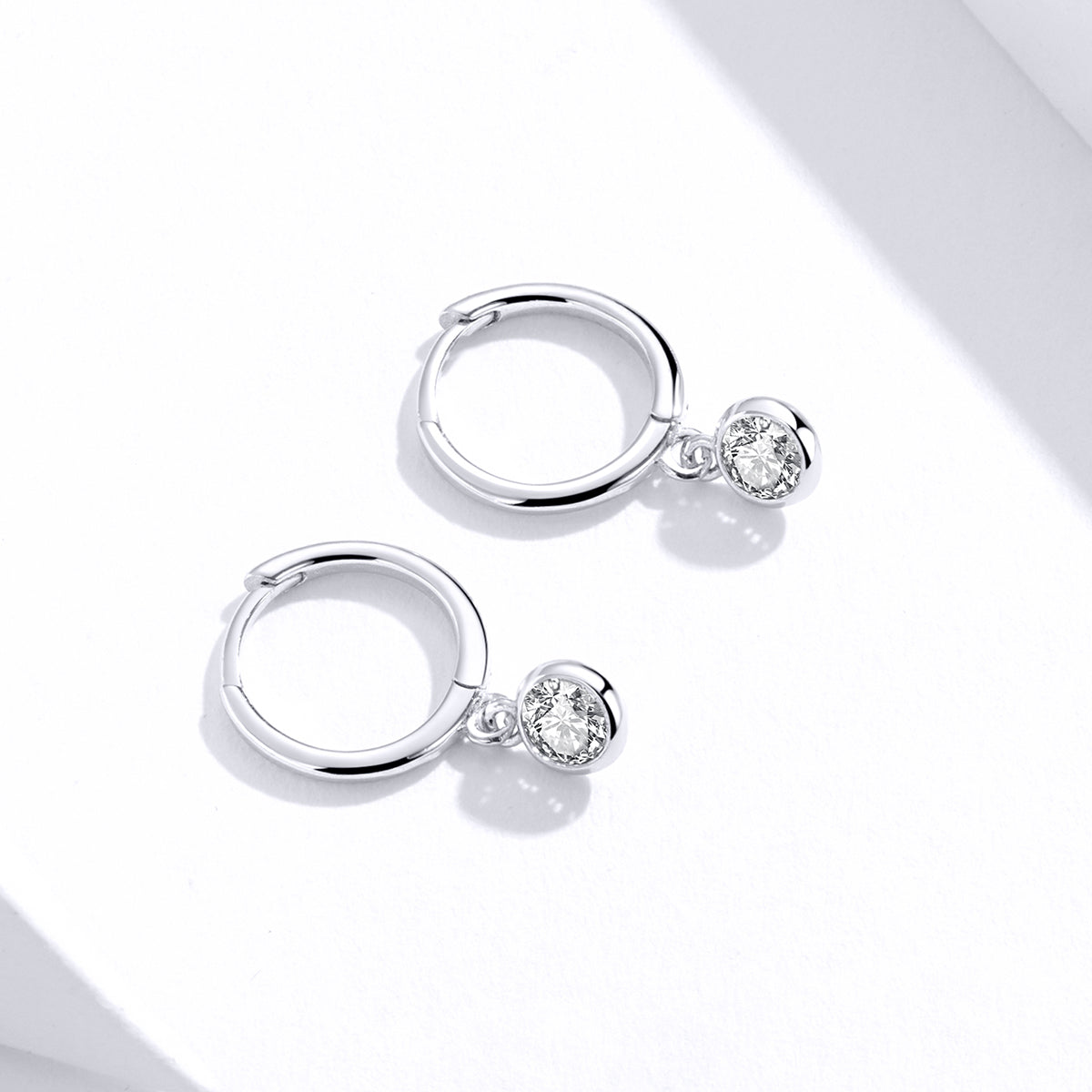 S925 pure silver fashionable and simple temperament zircon earrings