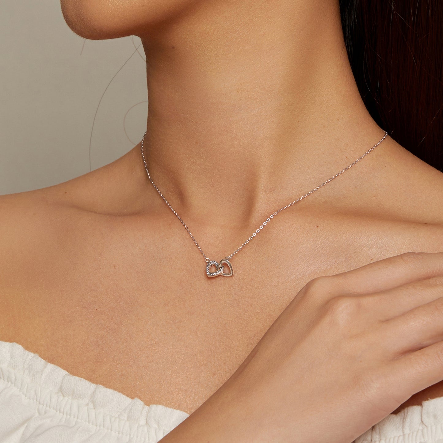 Fashion Double Love Necklace Clavicle Chain Valentine's Day Gift