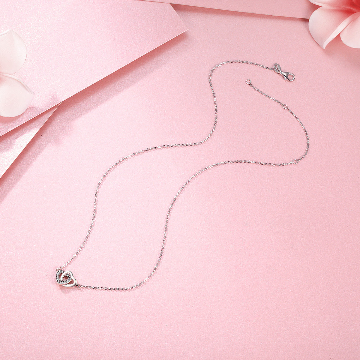 Fashion Double Love Necklace Clavicle Chain Valentine's Day Gift