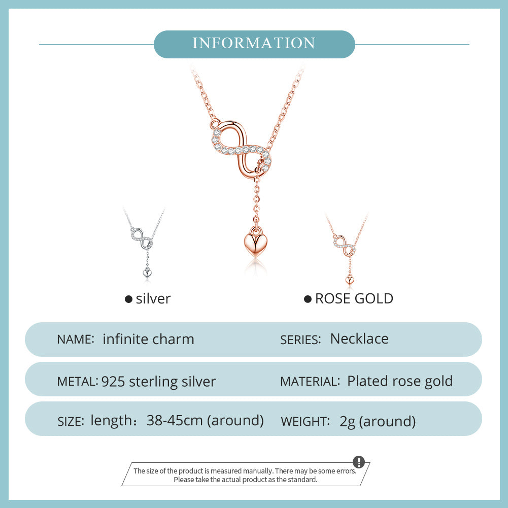 S925 Silver Charm Unlimited Clavicle Chain Eight Character Lucky Symbol