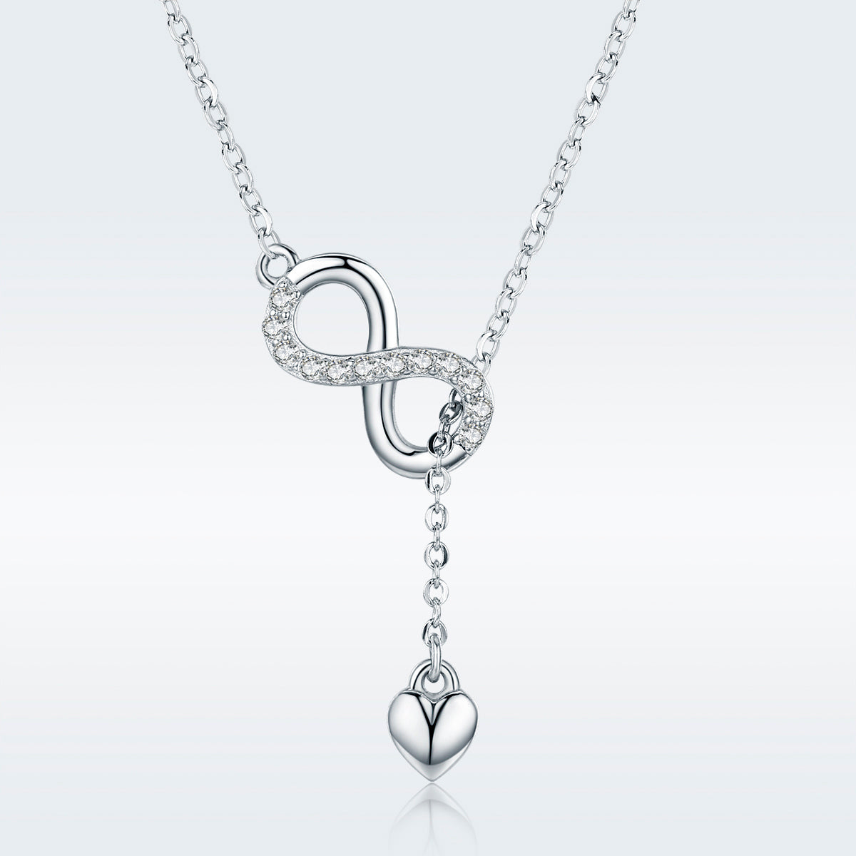 S925 Silver Charm Unlimited Clavicle Chain Eight Character Lucky Symbol