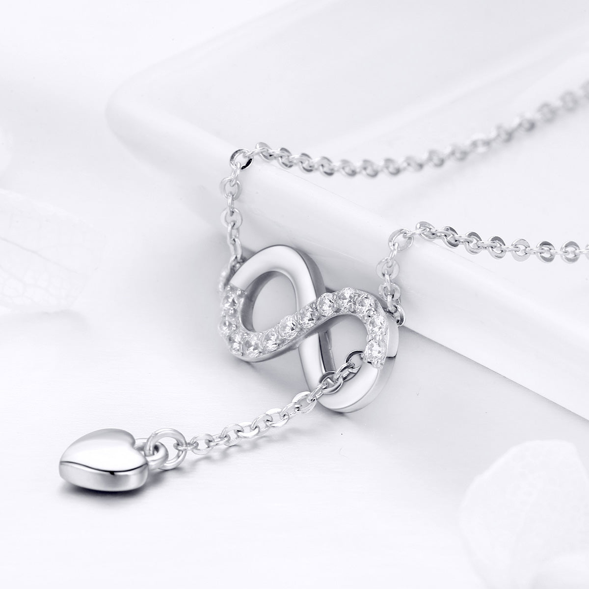 S925 Silver Charm Unlimited Clavicle Chain Eight Character Lucky Symbol