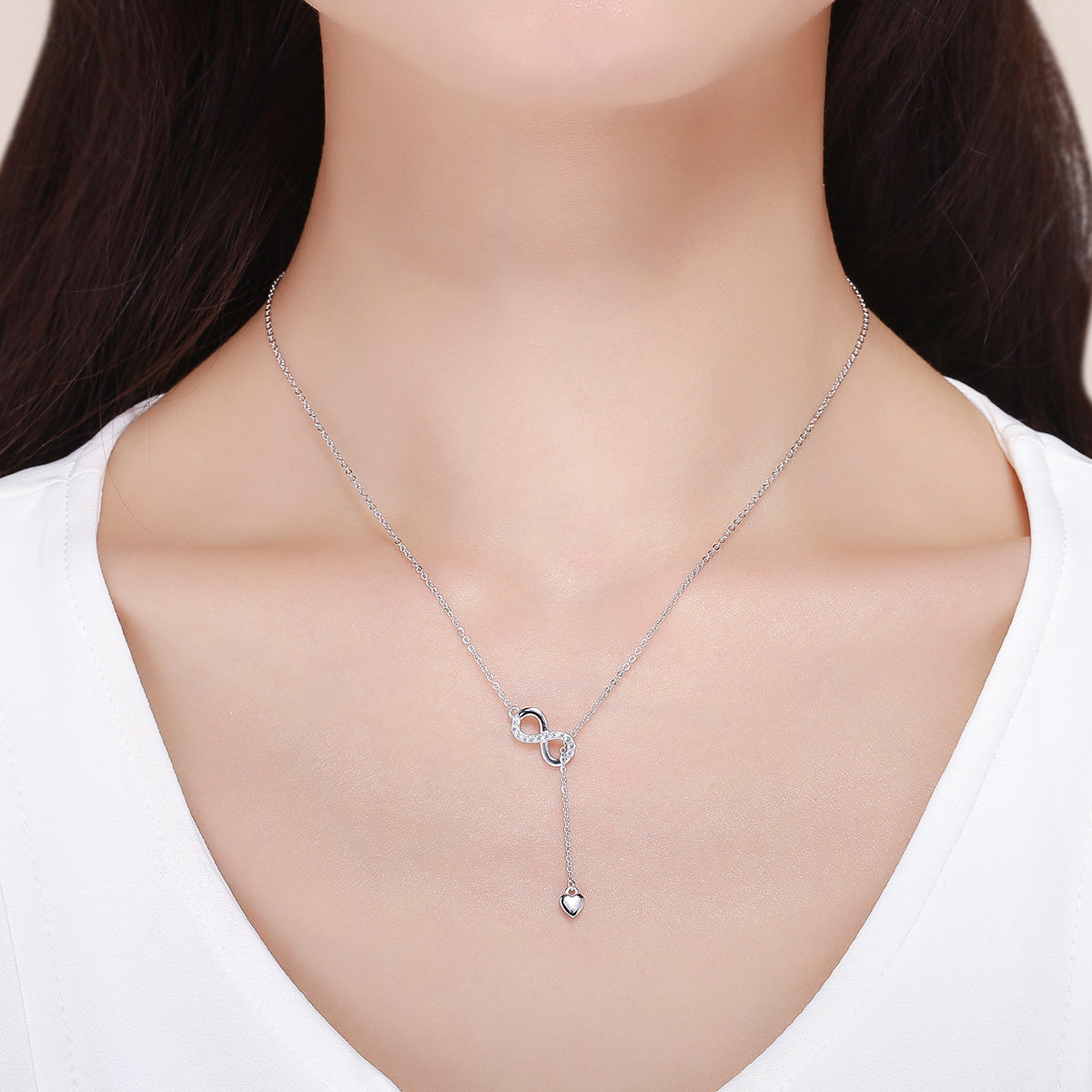 S925 Silver Charm Unlimited Clavicle Chain Eight Character Lucky Symbol