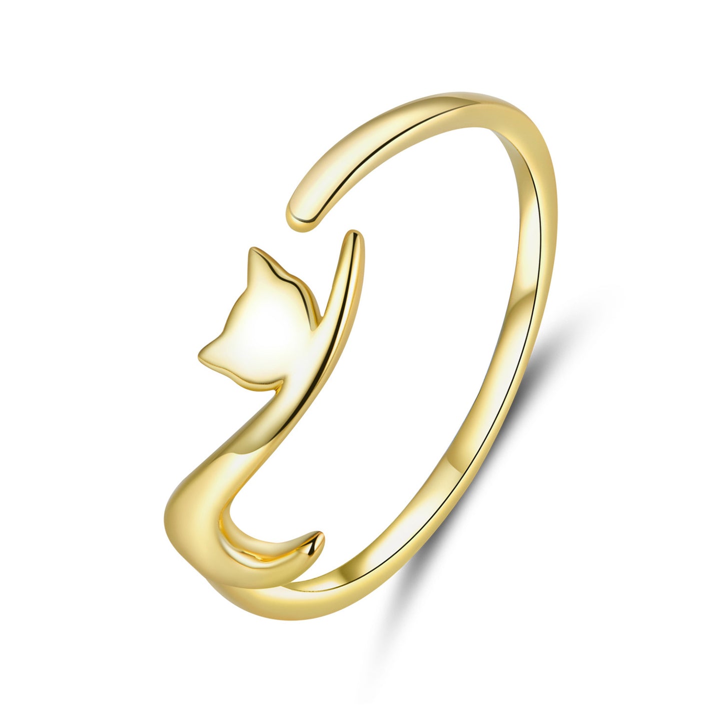 Mischievous cat pure silver s925 ring, fashionable and simple