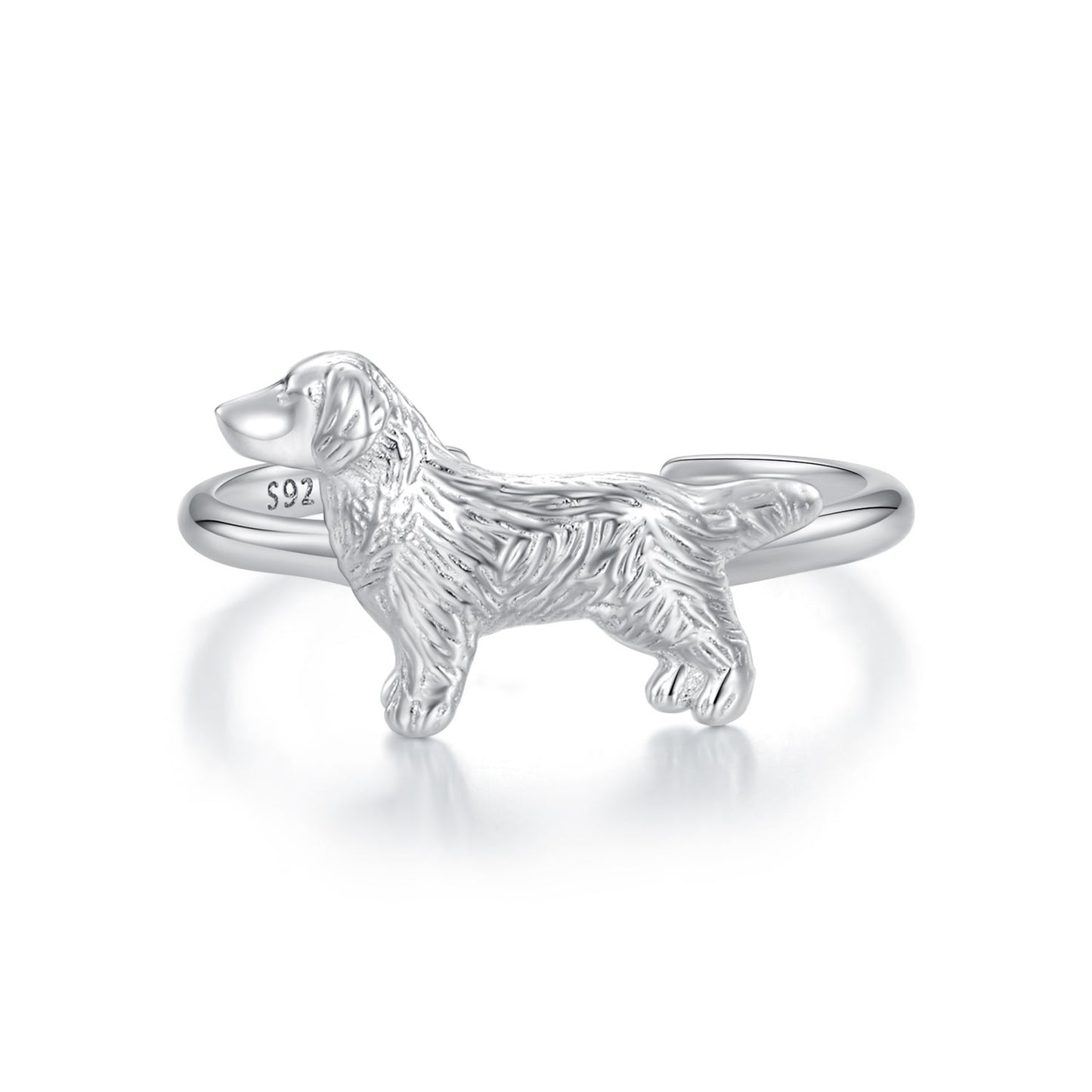 S925 pure silver cute little golden hair ring